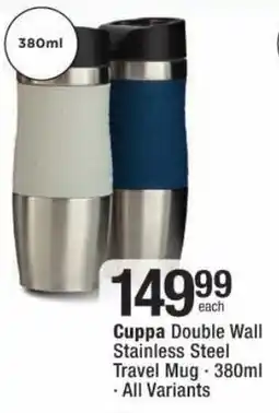 Checkers Cuppa Double Wall Stainless Steel Travel Mug offer