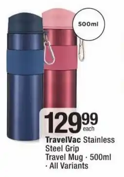 Checkers TravelVac Stainless Steel Grip Travel Mug offer