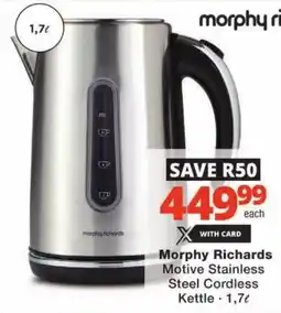 Morphy Richards Motive Stainless Steel Cordless Kettle