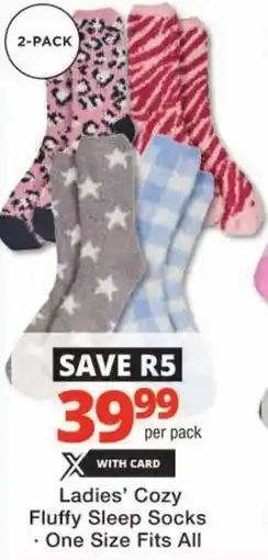 Checkers Ladies' Cozy Fluffy Sleep Socks offer