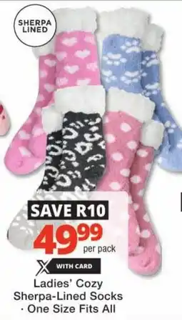 Checkers Ladies' Cozy Sherpa-Lined Socks offer