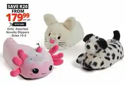 Checkers Girls' Assorted Novelty Slippers offer