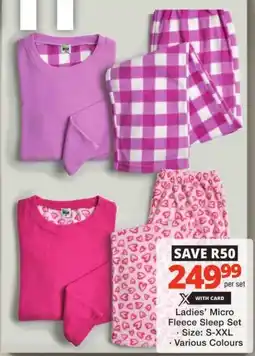 Checkers Ladies' Micro Fleece Sleep Set offer