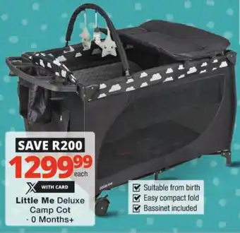 Checkers Little Me Deluxe Camp Cot offer