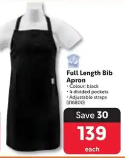 Makro Full Length Bib Apron offer