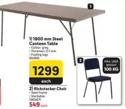 Makro Steel Canteen Table offer