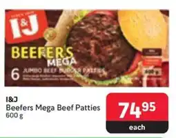 Makro I&J Beefers Mega Beef Patties offer
