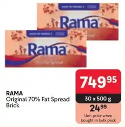 Makro RAMA Original 70% Fat Spread Brick offer