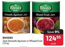 Makro RHODES Jam Smooth Apricot or Mixed Fruit offer