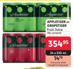 Makro APPLETISER or GRAPETISER Fruit Juice offer