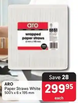 Makro ARO Paper Straws White offer