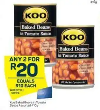 Pick n Pay Koo Baked Beans in Tomato Sauce Asstd 410g offer