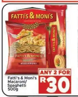 Supa Store Fatti's & Moni's Macaroni/Spaghetti 500g offer