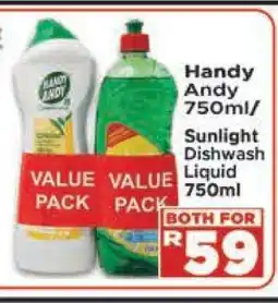 Supa Store Handy Andy 750ml / Sunlight Dishwash Liquid 750ml offer
