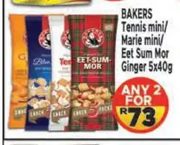 Supa Store BAKERS Tennis mini/Marie mini/Eet Sum Mor Ginger 5x40g offer