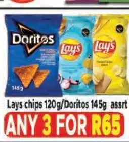 Supa Store Lays chips 120g/Doritos 145g offer