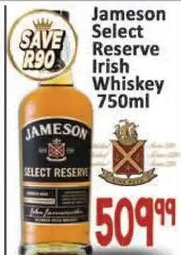 Supa Store Jameson Select Reserve Irish Whiskey 750ml offer