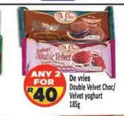 Supa Store De vries Double Velvet Choc/Velvet yoghurt 185g offer