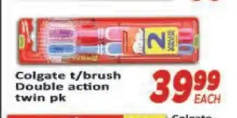 Supa Store Colgate t/brush Double action twin pk offer