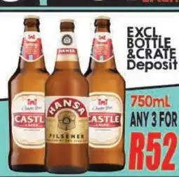 Supa Store CASTLE Lager / HANSA Pilsener offer