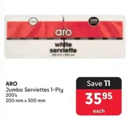 Makro ARO Jumbo Serviettes 1-Ply offer