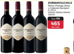 Makro DURBANVILLE HILLS Merlot, Pinotage, Shiraz or Cabernet Sauvignon offer
