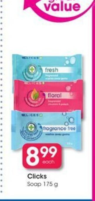 Clicks Clicks Soap 175g offer