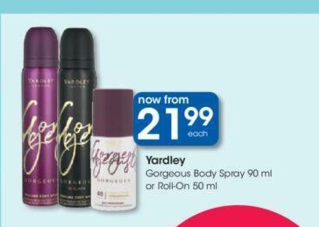 Yardley gorgeous body discount spray