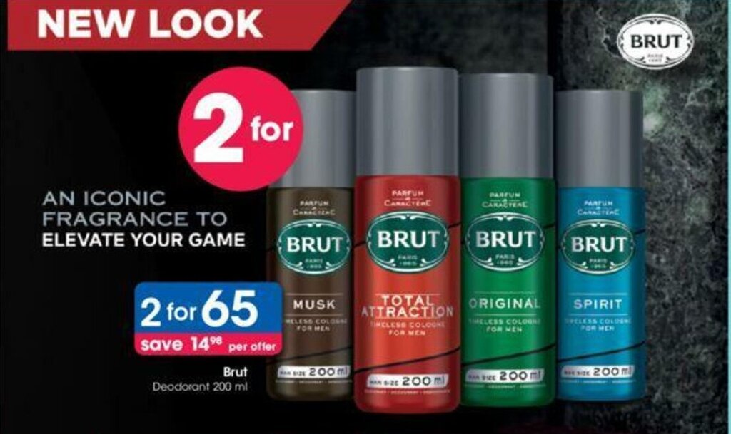 Brut Deodorant 200ml offer at Clicks