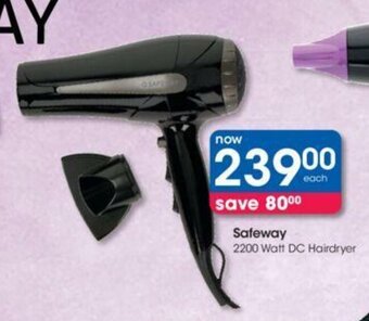 Clicks Safeway 2200 Watt DC Hairdryer offer