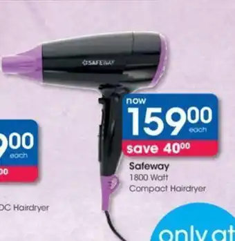 Clicks Safeway 1800 Watt Compact Hairdryer offer