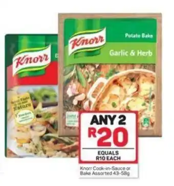 Pick n Pay Knorr Cook-in-Sauce or Bake Asstd 43-58g offer