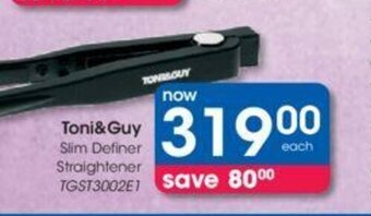 Clicks Toni&Guy Slim Definer Straightener offer