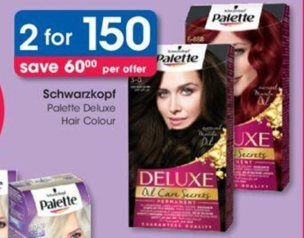 Schwarzkopf Palette Deluxe Hair Colour offer at Clicks