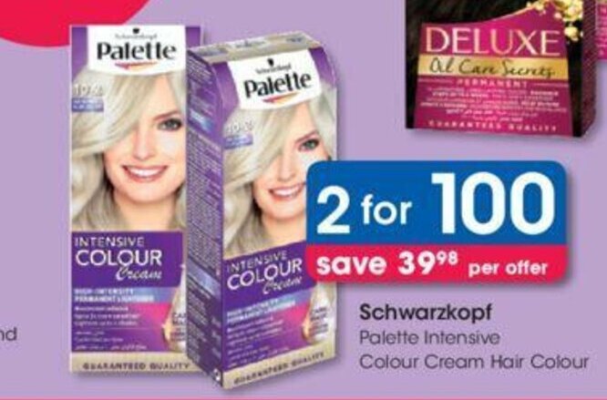 Schwarzkopf Palette Intensive Colour Cream Hair Colour offer at Clicks