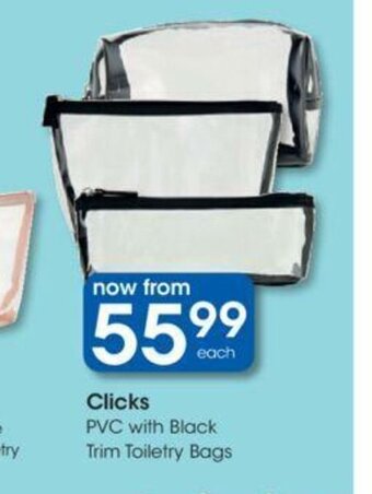 Clicks Clicks PVC with Black Trim Toiletry Bags offer