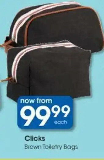 Clicks Clicks Brown Toiletry Bags offer