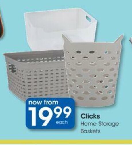 Clicks Home Storage Baskets offer at Clicks