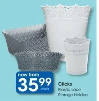 Clicks Clicks Plastic Lace Storage Holders offer