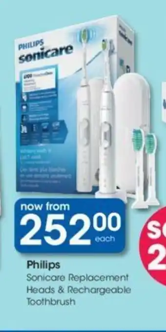 Clicks Philips Sonicare Replacement Heads & Rechargeable Toothbrush offer
