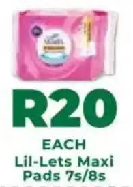 Food Lover's Market Lil-Lets Maxi Pads offer
