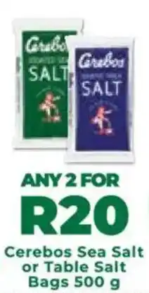 Food Lover's Market Cerebos Sea Salt or Table Salt Bags offer