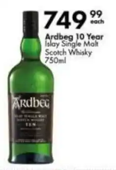 Ardbeg 10 Year Islay Single Malt Scotch Whisky
