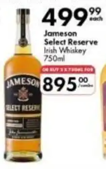 Liquor City Jameson Select Reserve Irish Whiskey offer