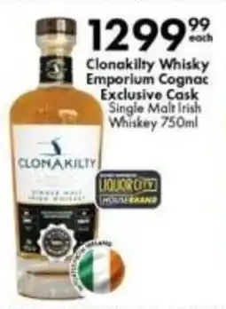 Liquor City Clonakilty Whisky Emporium Cognac Exclusive Cask Single Malt Irish Whiskey offer