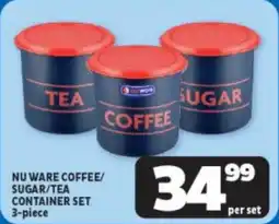 Usave Nu ware coffee/ sugar/tea container set offer