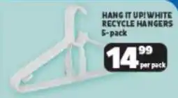 Usave Hang it up! white recycle hangers offer