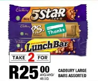 Take 'n Pay Cadbury large bars assorted offer