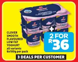 Usave Clover smooth flavoured low fat yoghurt offer