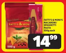 Usave Fatti's & moni's macaroni/ spaghetti pasta offer